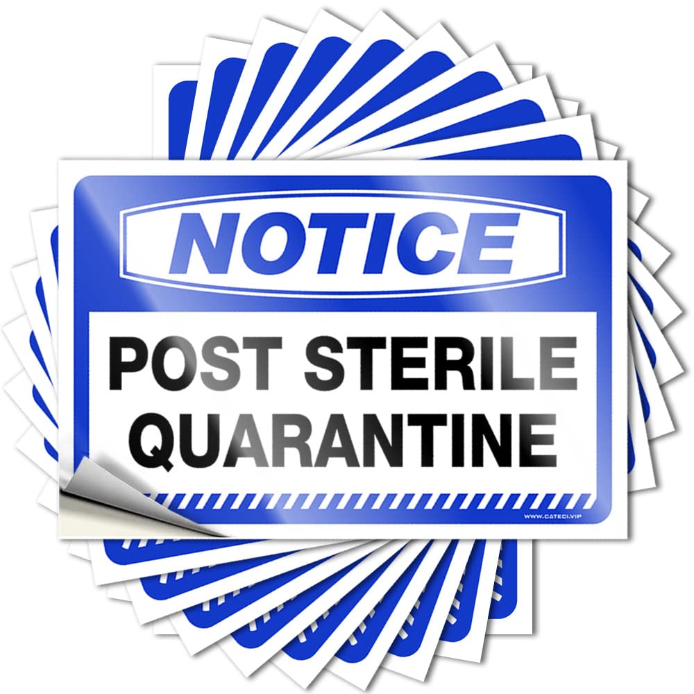Tool Box Stickers Notice Post Sterile Quarantine Stickers 10 Pcs Man Cave Funny Signs Prank Stickers(8X12CM)