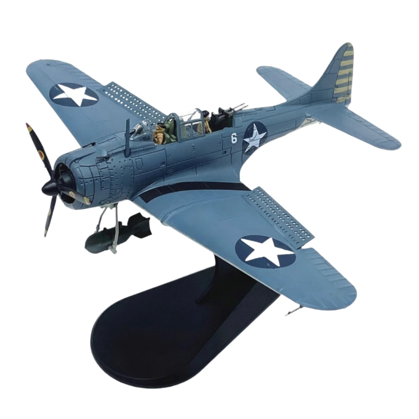 Modellino in Picchiata 1:72 in Lega Compatto Modellino di Aereo con Supporto Resistente Ruggine per Collezione, Mensola, Tetto Aperto