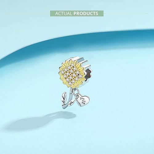 Miniatura 2 de Sunflower Charm Fit for Pandora Charms Bracelet and Necklace You Are My Sunshine Charm Gifts for Women