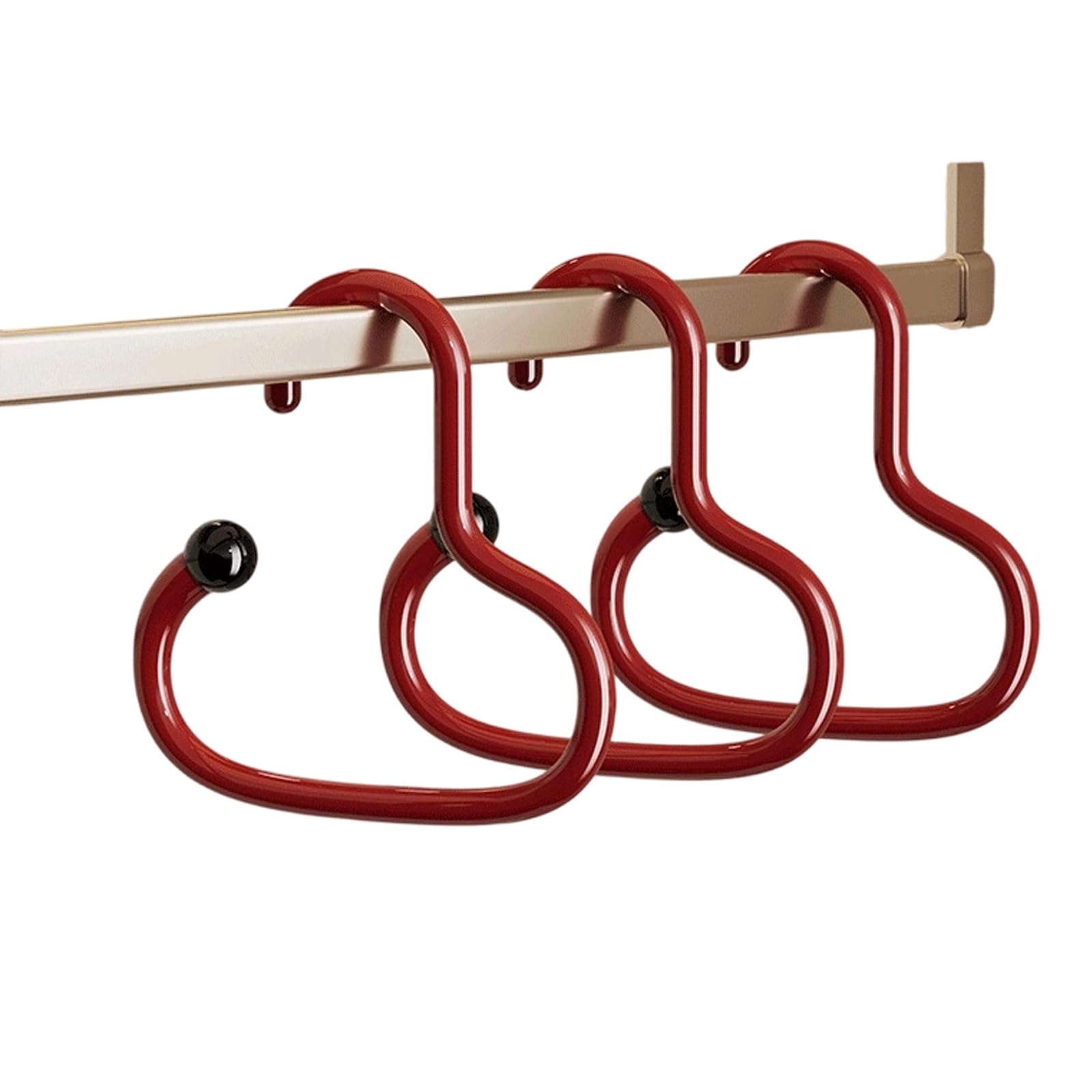 Yrohgkpn Red Stylish Sturdy Rings Shape Closet Organizers For Scarves Hats Accessories Secure Nonslip Wall Mount Design Space Saving Door Hook
