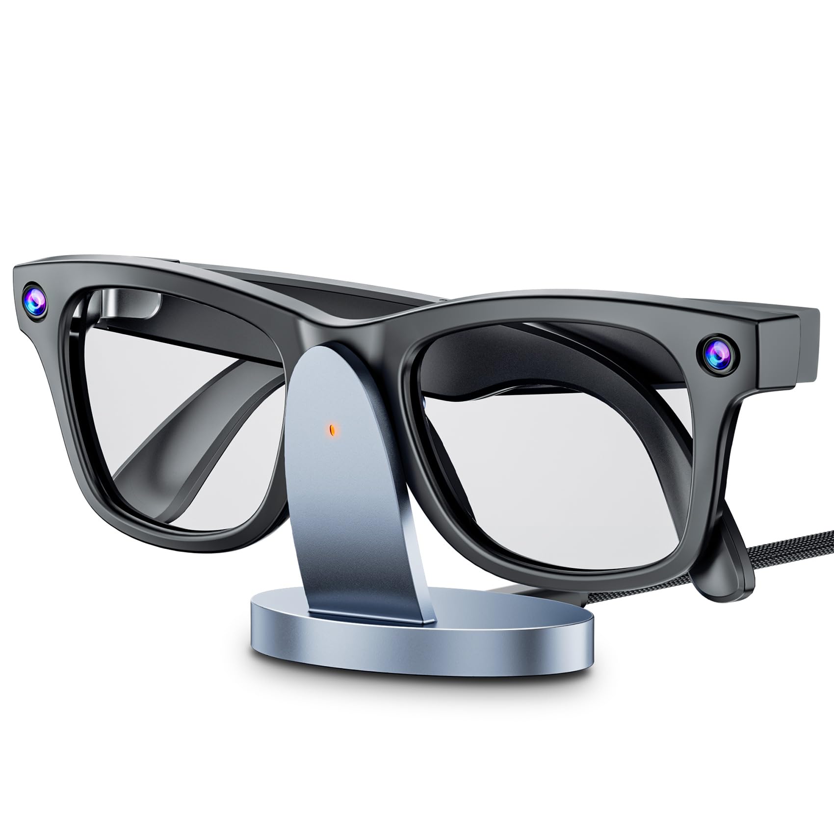 Cargador para gafas RayBan Meta Smart, base de metal con indicador LED, estación de carga rápida USB-C, soporte de carga portátil compatible con RayBan Meta 2