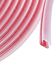 Vista 1 de Burlete de goma de 20 pies para sellado de puerta, parte trasera autoadhesiva en forma de D, burlete para aislamiento de marco de puerta, fácil