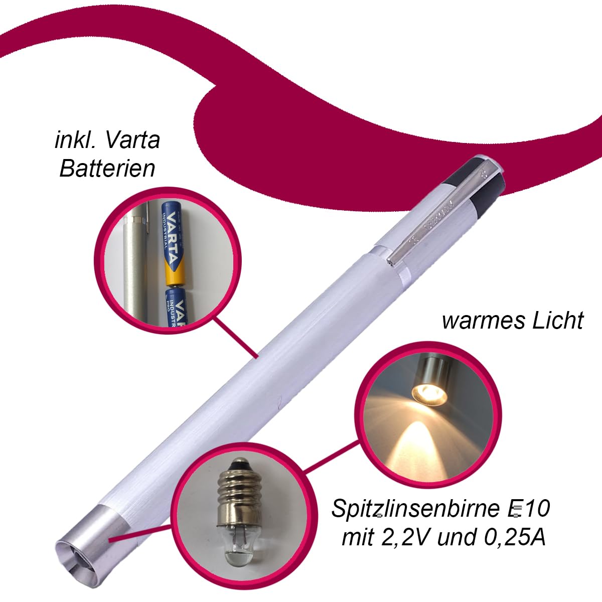 Horn Medical Didox LED Pupillenleuchte - Diagnostikleuchte/Diagnoselampe, nach DIN EN ISO 15004-2 geprüft & zertifiziert, Gold Horn Medical Didox LED Pupillenleuchte - Diagnostikleuchte/Diagnoselampe, nach DIN EN ISO 15004-2 geprüft & zertifiziert, Gold