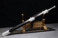 Vista 6 de Espada china, Han jian, hecha a mano (hoja de grabado de acero de manganeso alto, vaina de metal) longitud 39 pulgadas