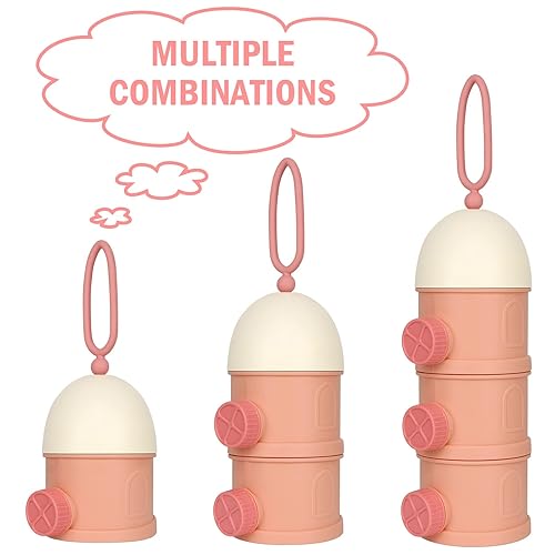 Miniatura 10 de Accmor Dispensador de fórmula para bebés sobre la marcha, 3 capas apilables, antiderrames, para almacenamiento de aperitivos, leche en polvo,