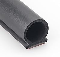 Vista 1 de Tira de sellado para puertas y ventanas, sellos de respaldo autoadhesivos para gran espacio (65 pies, negro)