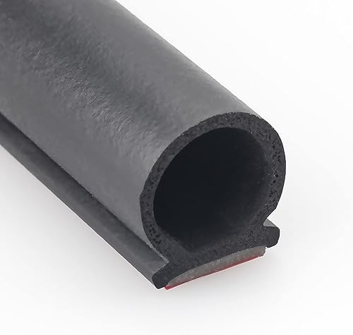 Tira de sellado para puertas y ventanas, sellos de respaldo autoadhesivos para gran espacio (65 pies, negro)