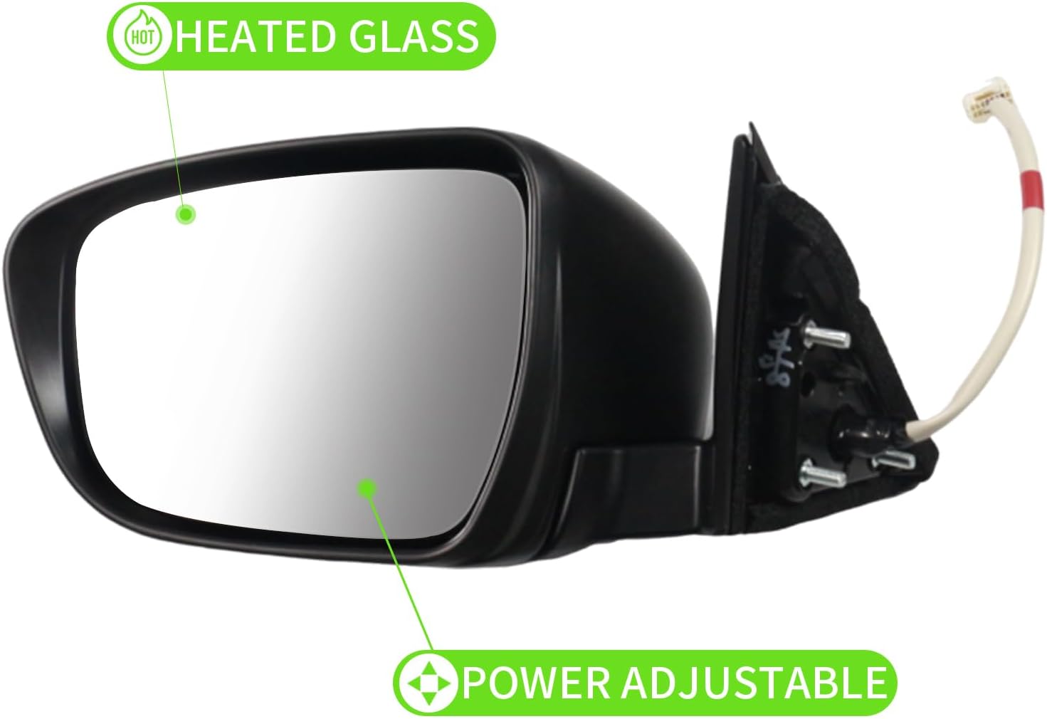 Side Mirror Car Door Mirror Fits for NISSAN ROGUE 2017-2019 Left Driver Side|NI1320287|Power|LAMP|Heat| Black LH-7 Wires