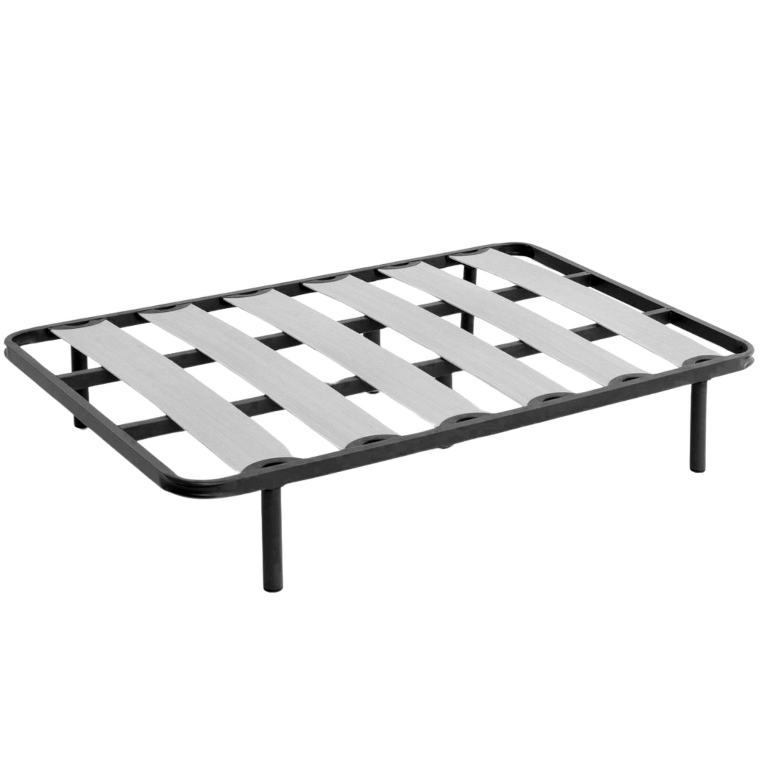 Miroytengo Somier 135x180 cm de Láminas Anchas de Chopo con Patas, Refuerzo Central Acero, Sistema Antirruido