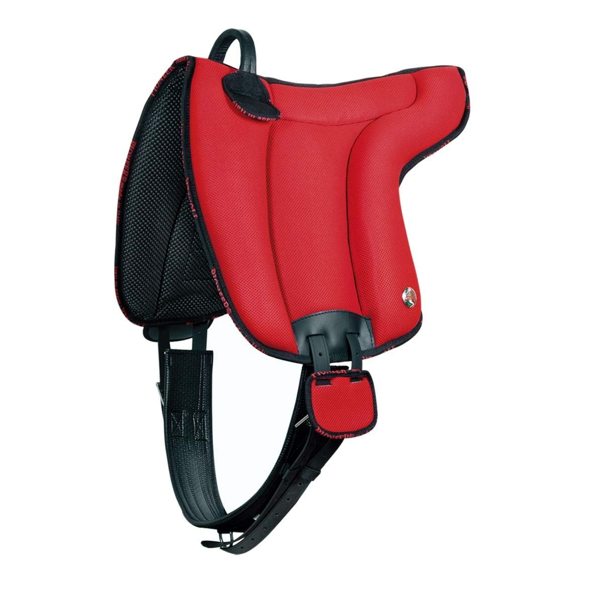 PIONEER Selle de Cheval Air Mesh Résistante et Respirante 55x50 cm avec Sangle en Néoprène - Rouge