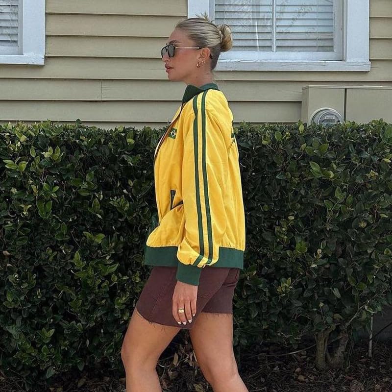 heyheyshine Womens Zip Up Sweatshirts Jackets Brazil Graphic Long Sleeve Casual Loose Aesthetic Trendy Outwear with Pockets - Image 3