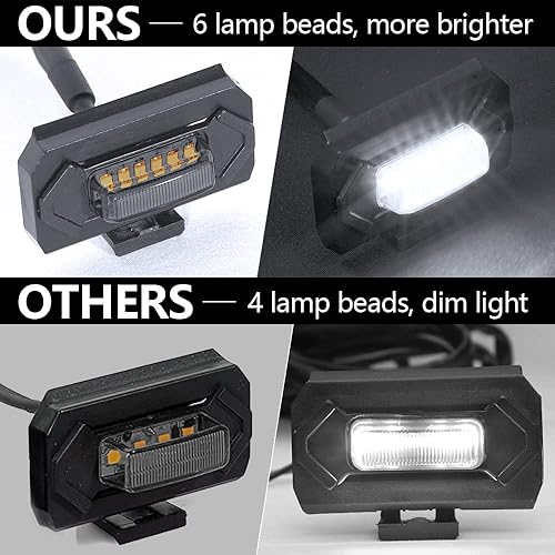 Miniatura 6 de Kingory 4 piezas Raptor LED mejoradas para parrilla OEM Tacoma 2022-2021, compatible con TRD Off Road y Sport OEM parrilla (carcasa negra, luz