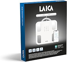 LAICA SMART Bilancia personale, traccia 30 parametri corporei, 8 elettrodi, composizione corporea completa, BMI, massa muscolare e altro, sincronizzazione con l'app Fitdays+, supporto multiutente
