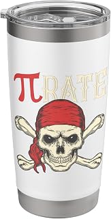 Funny Pirate Pi Rate Math Joke Student Teacher Halloween Stainless Steel Insulated Tumbler