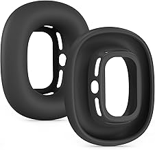Silicone Ear Pads Case Cover for AirPods Max Headphones Cushions, Sweatproof, Anti-Scratch Accessories Soft Silicone Protector for Apple AirPods Max (Black)