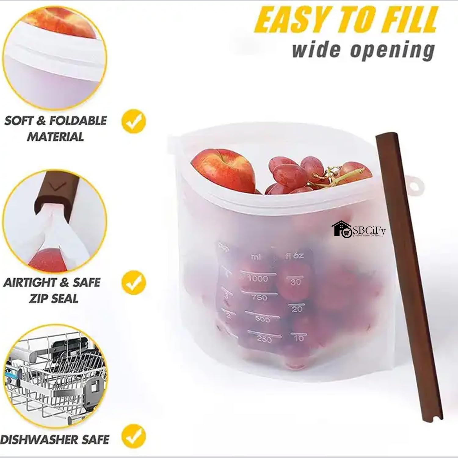 Sacchetti riutilizzabili per congelatore, contenitori da cucina, sacchetti per sandwich riutilizzabili, 100% silicone per uso alimentare, sacchetti per snack, tubberware, sacchetti da galloni