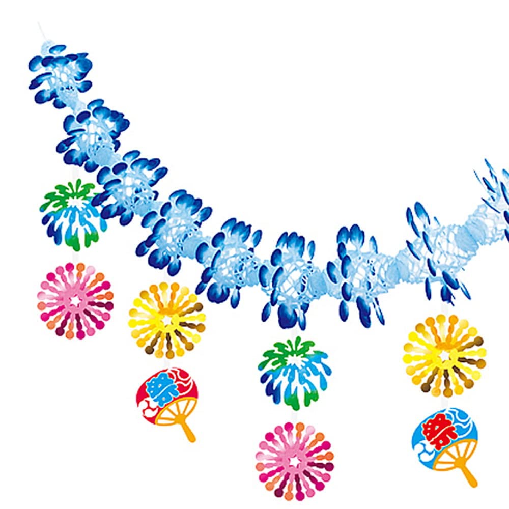 Amazon.co.jp: 夏祭り装飾 きらめき花火ガーランド L180cm/ 飾り