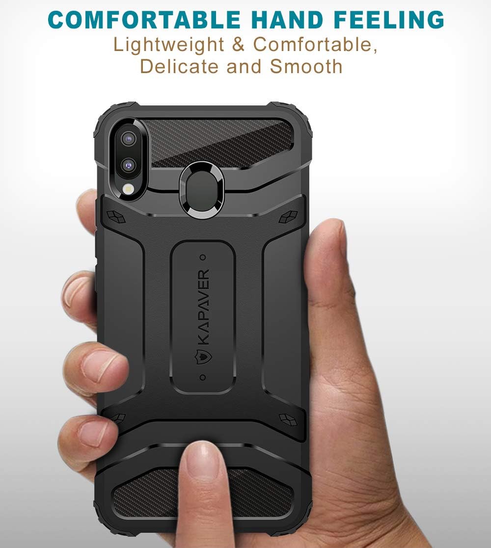 KAPAVER® Thermoplastic Polyurethane MIL-STD 810G Officially Drop Tested Shock Proof Slim Armor Patent Design Rugged Back Cover Case for Samsung Galaxy M20 - (Solid) (Rugged)