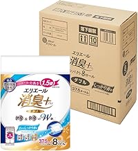 Elleair Toilet Paper, Deodorizing Plus, 1.5 Times More Paper Per Roll, 123.1 ft (37.5 m) x 32 Rolls (8 rolls x 4 packs), Double Ply, 100% Pulp, Strong Fresh Clear Scent [EC Limited Regular Case] [Half