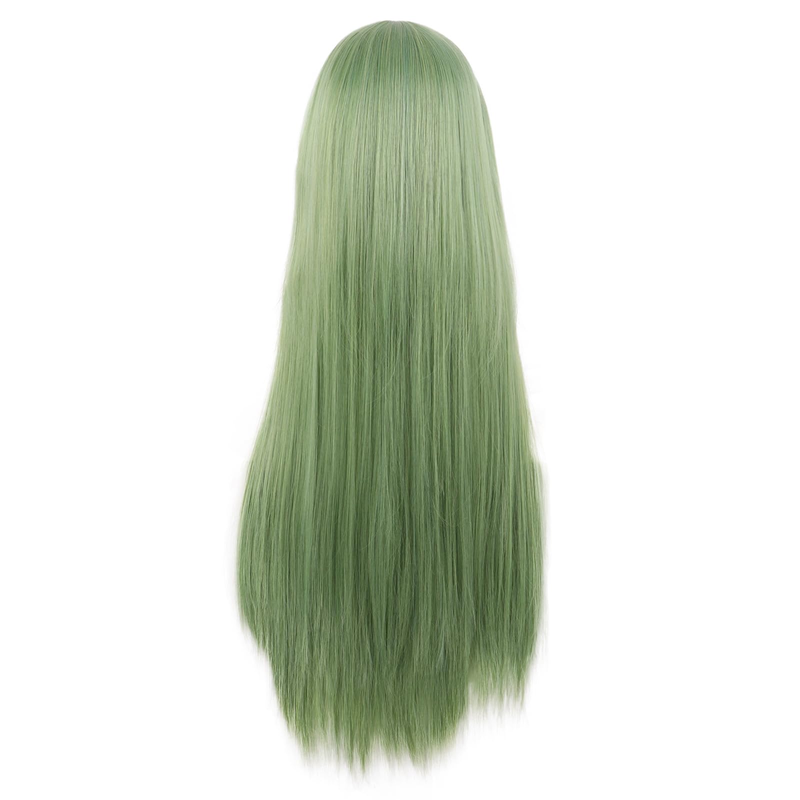 MapofBeauty 32 Inch/80 cm Long Straight Anime Costume Cosplay Wig Party Wig (Mixed Green) - Image 3