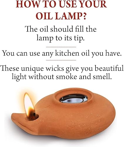 Miniatura 6 de Lámpara de aceite marrón bíblica con frasco, estilo herodiano