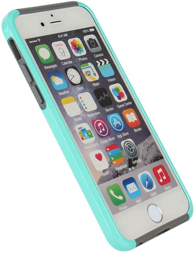 iPhone 6 Case, iPhone 6s Case, MTRONX Hybrid Hard PC & Soft Silicone Heavy Duty Rugged Bumper Shockproof Anti-Scratch Protective Back Cover Cases for Apple iPhone 6, iPhone 6s-Sky Blue/Gray(HC-SBGY)