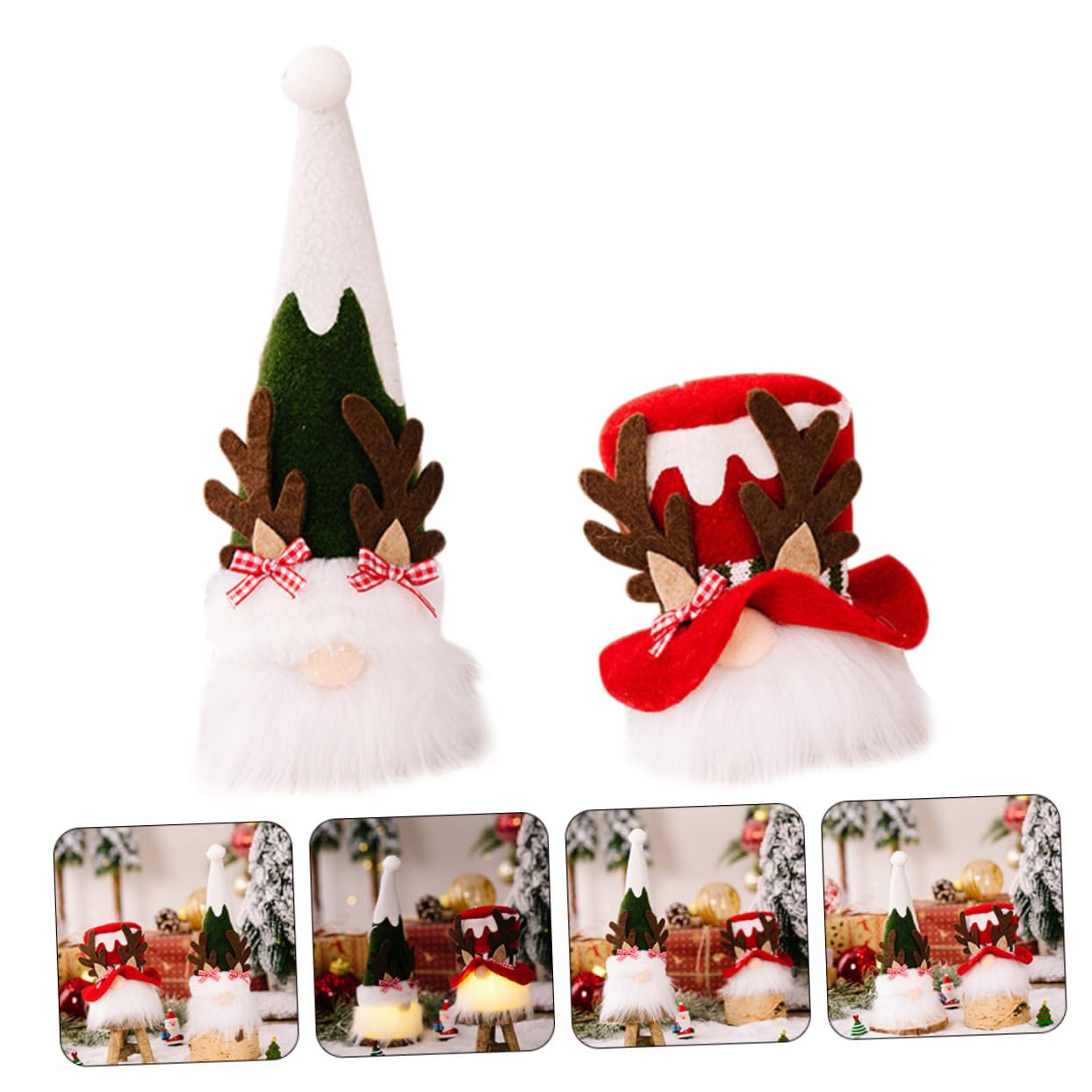 IMIKEYA 6 Stk Weihnachtsdekorationen Weihnachten Plüschzwerge Weihnachtsbaum Hängender Gnom Weihnachtszwergpuppe Christbaumschmuck Beleuchtete Zwerge Weihnachten Aufleuchten Colorful Stoff