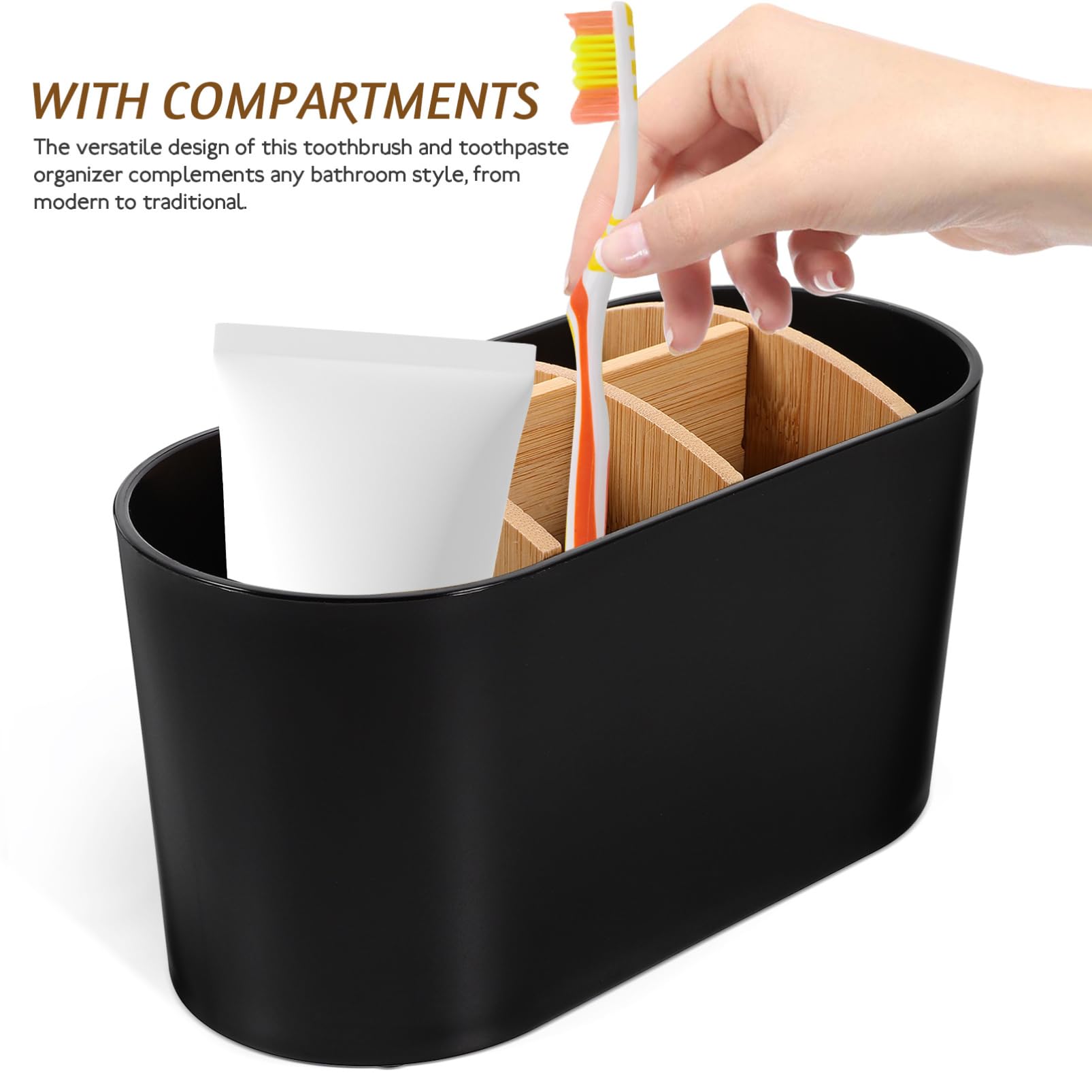 Cabilock 4 Soportes para Cepillos De De Bambú Soporte para Pasta De Dividido Soporte para Cepillo De Soporte para Pasta De para Baño Soporte para Pasta