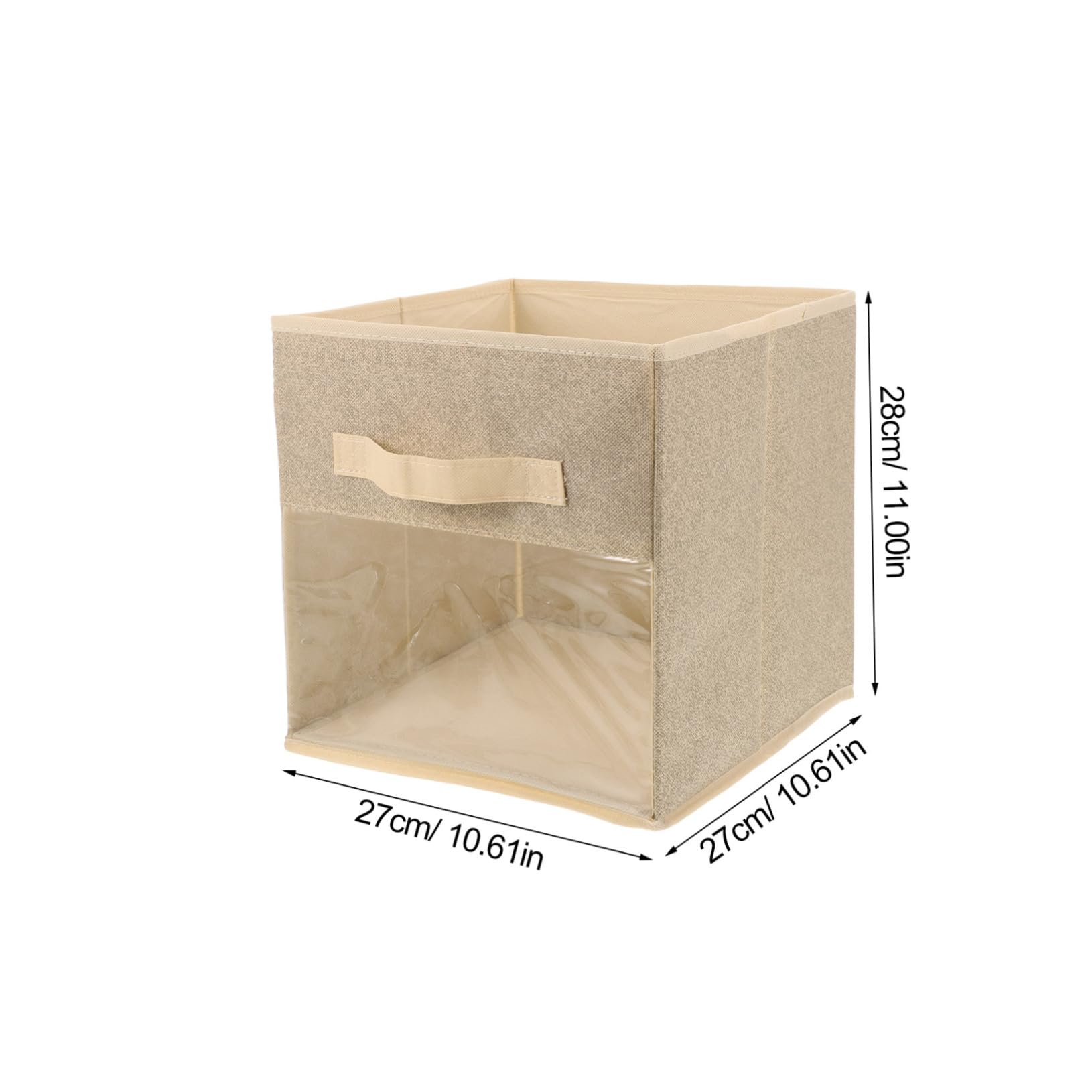 Hohopeti 2 Stück Faltbare Würfel Aufbewahrungsbox mit Sichtfenster | Vliesstoff, Große Kapazität, für Zuhause und Schrank, zur Ordnung von Spielzeug und Büchern