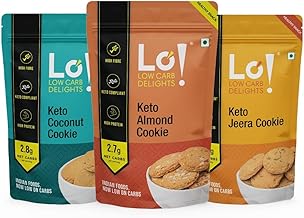 Lo! Foods - Keto Cookies Combo (300g) | Diabetic Friendly | Sugar Free Biscuit | Low Carb Keto Snacks | Diet snacks for Healthy Eating |Zero Added Sugar - (100g x Pack of 3)