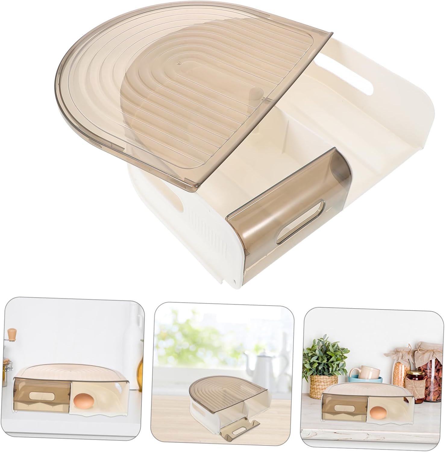 Artibetter Refrigerator Storage Box Automatic Rolling Feature Capacity Organizer for Fridge Holder Separate Slots for Freshness