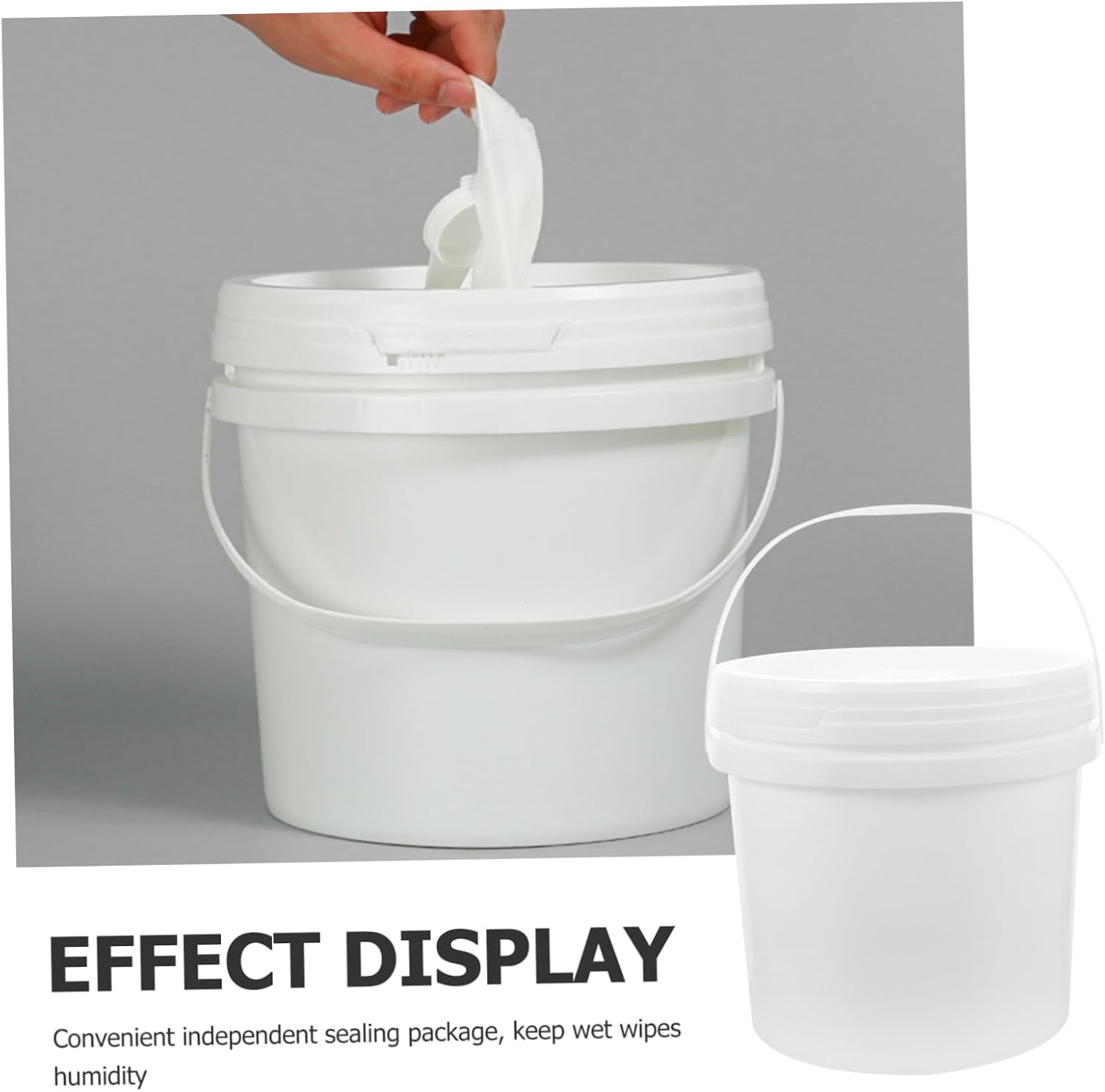 SHOWERORO Portable Wipes Bucket Handle Wipes Dispenser for Bathroom Tissue Holder for Car