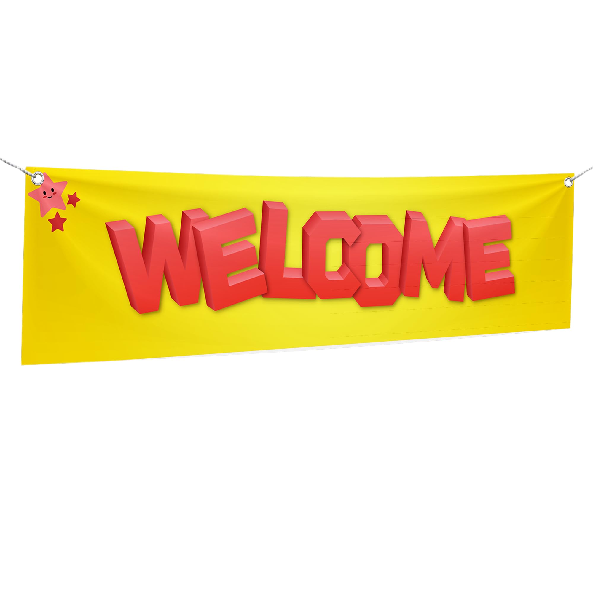 Welcome Large Banners and Signs for Outdoor by Mavis Printing-Polyester Banner with 4 Holes for Easy Hang Indoor & Outdoor|4x1 Feet HD Print Sign to