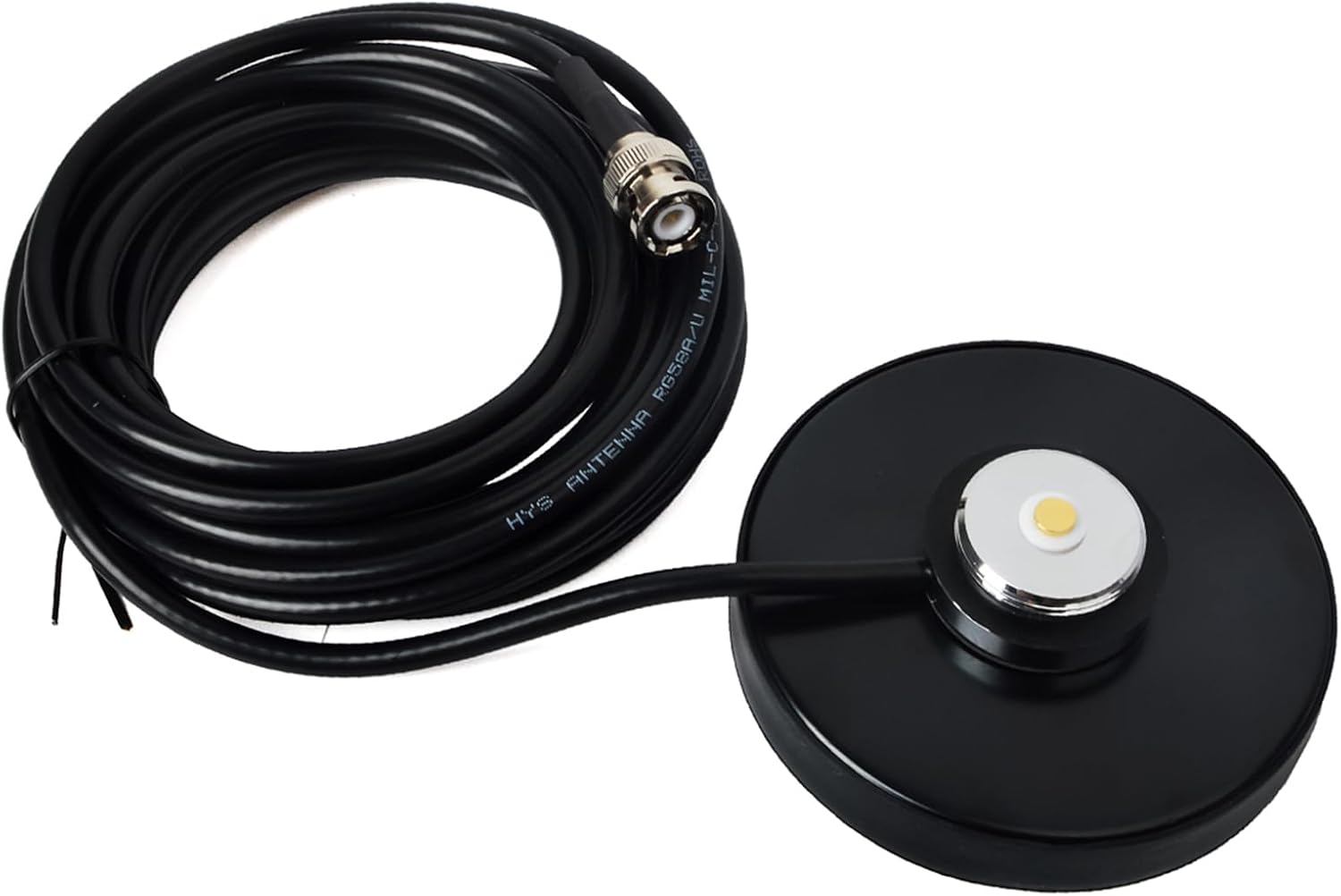 HYS NMO Magnetic Base Mount with 5M/16.4ft RG58 Cable BNC Male Connector for Cobra Midland Uniden Hand Held CB Radio/Vehicle/Car Mobile Radio