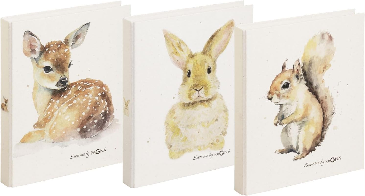 PAGNA Multipack 20778-25 Ring Binder A4 Save Me No.4 2-Ring Mechanism Assorted Pack of 3 Rabbit Deer Squirrel