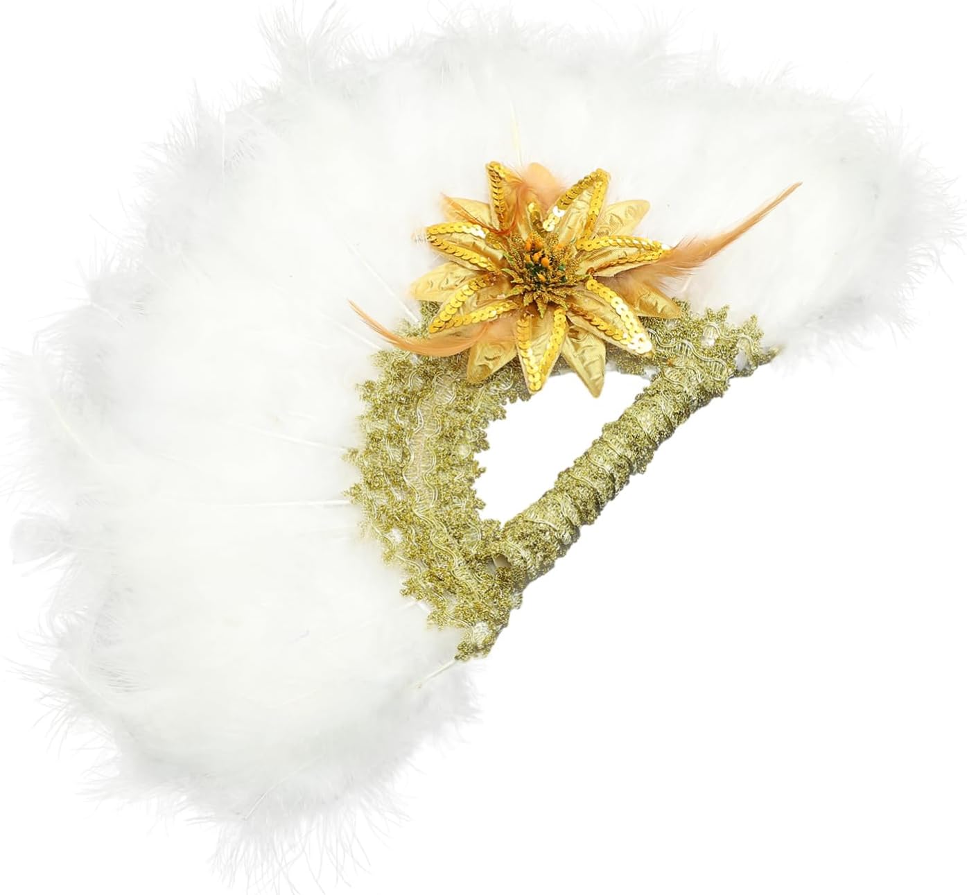 SOLUSTRE Wedding Plume Fan Handheld Decorative Party Fan for Women for Weddings for Use for Dancing and Celebrations
