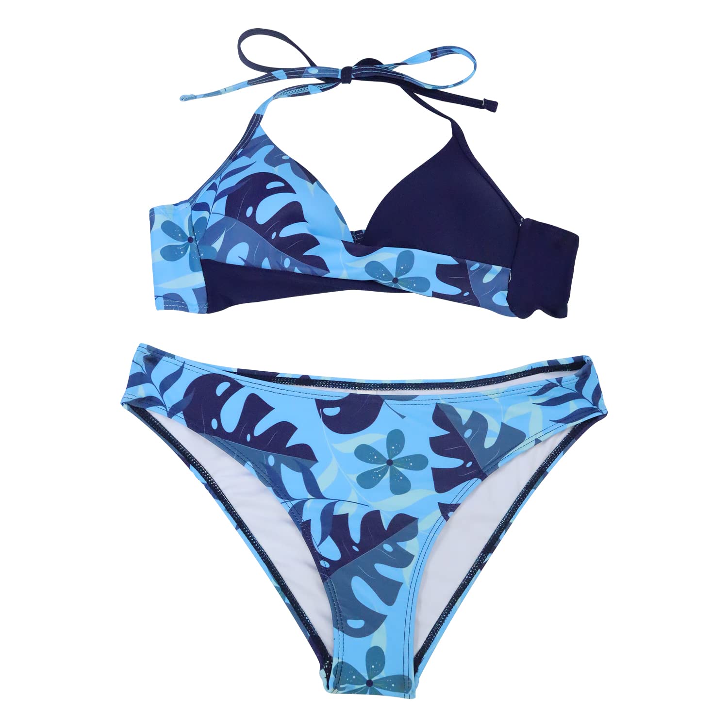 JFAN Donna Costume da Bagno Push Up Imbottito Reggiseno Bikini Donna Due Pezzi Swimwear Abiti da Spiaggia