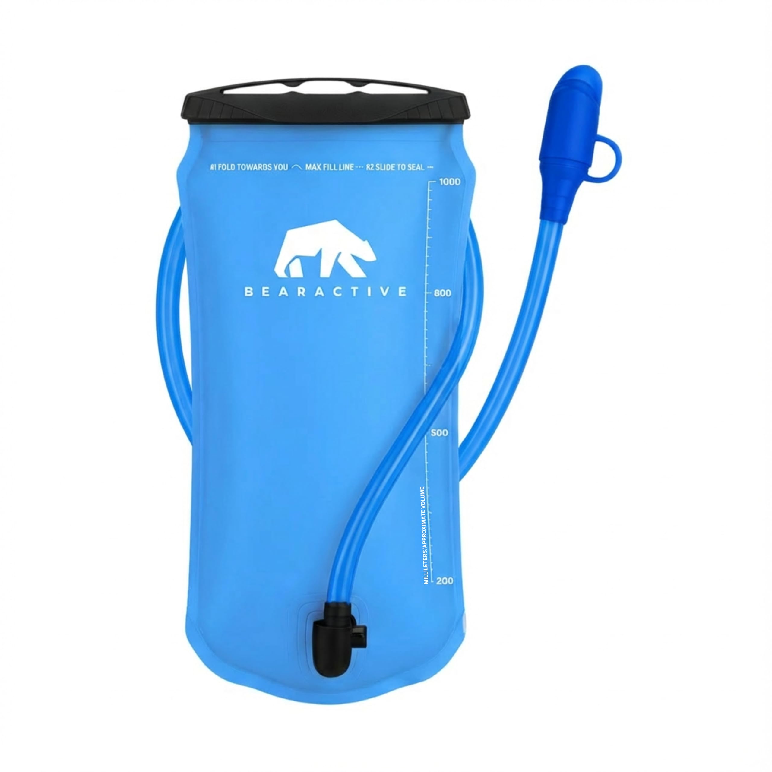 Bearactive Hydration Bladder, Water Bladder 1L for Running Backpack with BPA-Free TPU, Hydration Pack, Leak-Proof Water Pouch, No Plastic Smell – Hiking, Running, Cycling & Camping (Blue, 1 Litre)