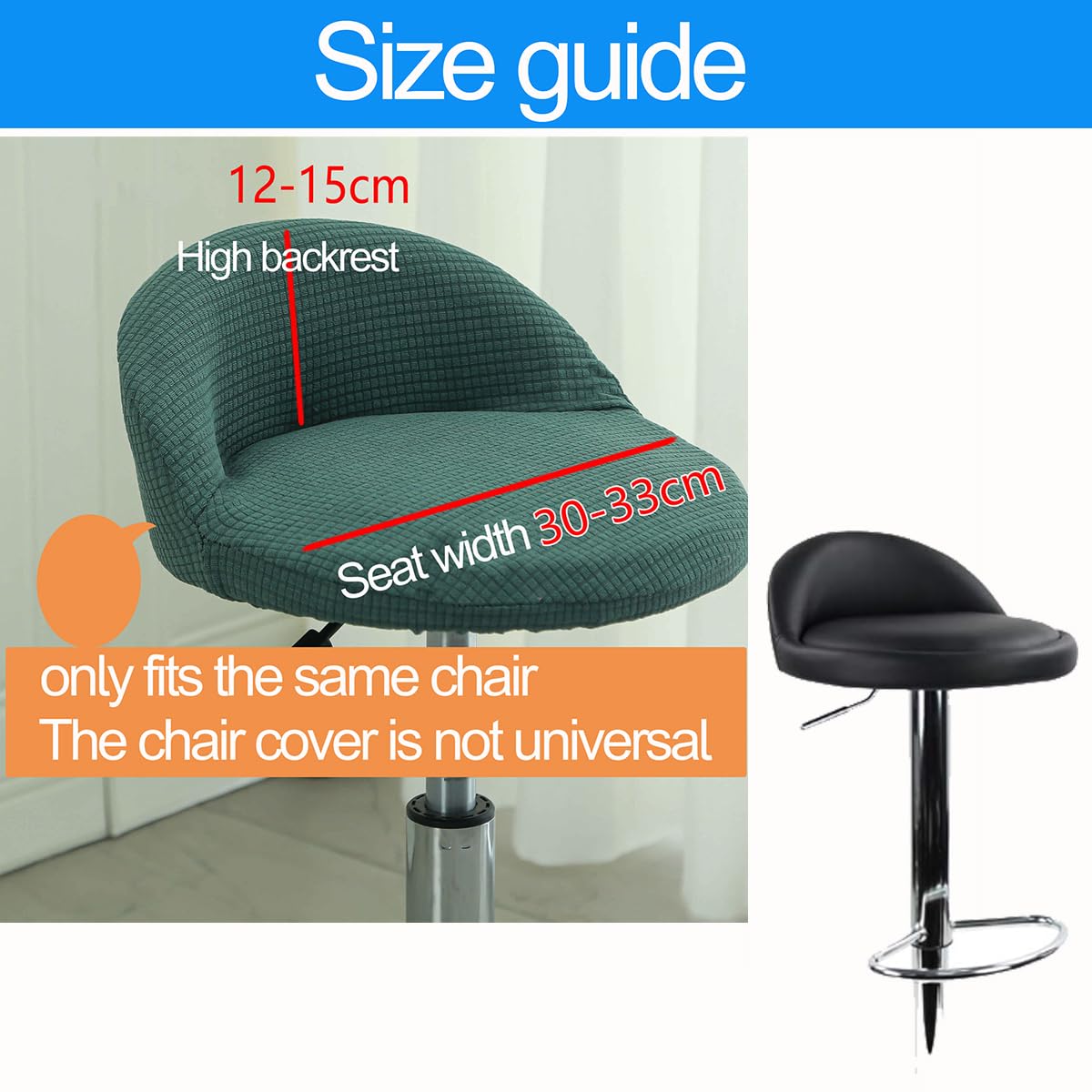 Housses De Tabouret De Bar Avec Dossier - Lot De 2, Extensible, Lavable, Polyester/élasthanne, Plusieurs Couleurs