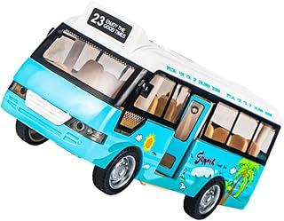 Autobús Escolar de Juguete con Luces y de Autobús Simulado Color Azul Juguete Duradero para Habilidades Cognitivas y Motrices