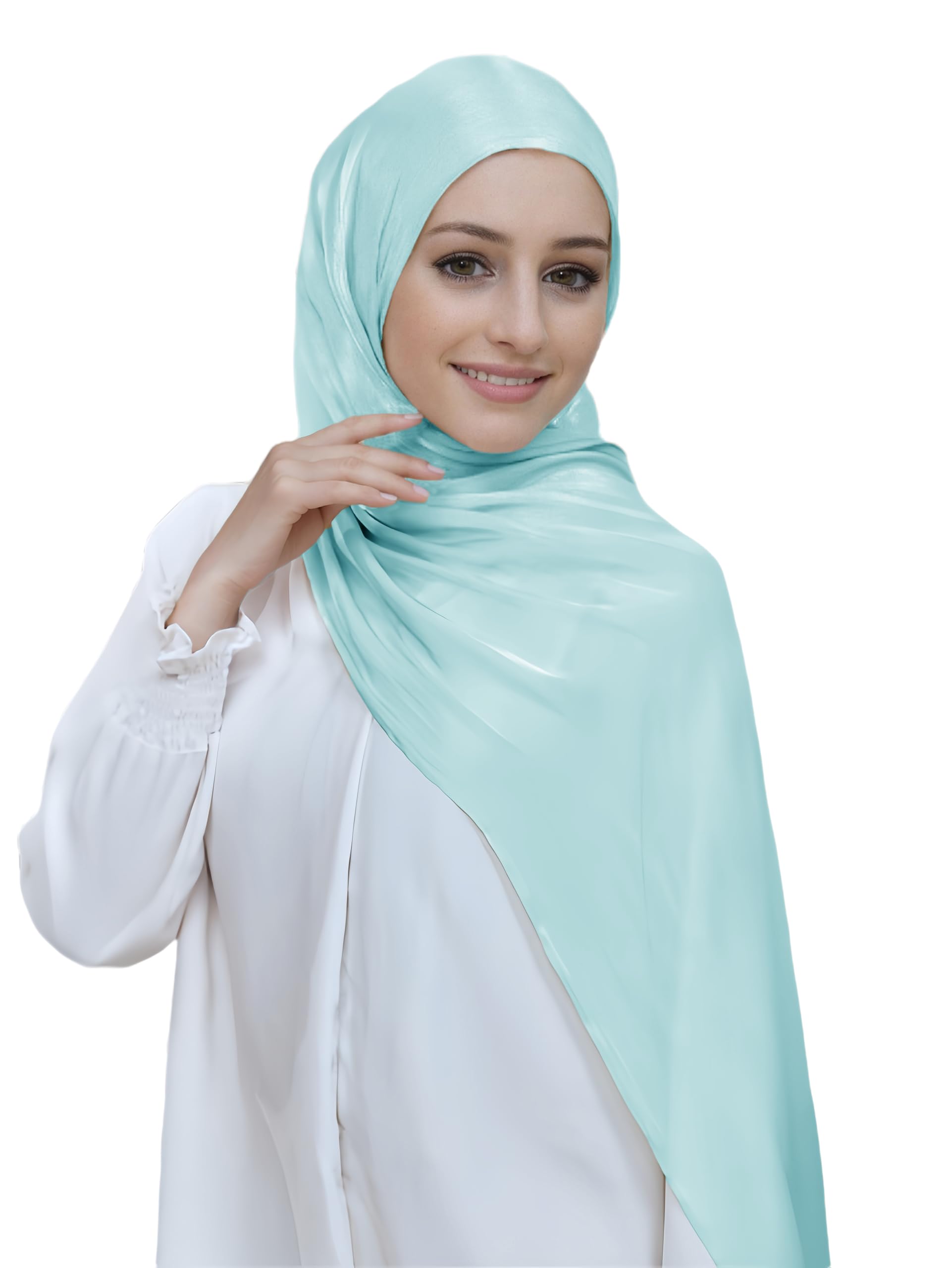 Lina & Lily Sheen Shimmer damski szal krepowy szal chusta na głowę hidżab lekki