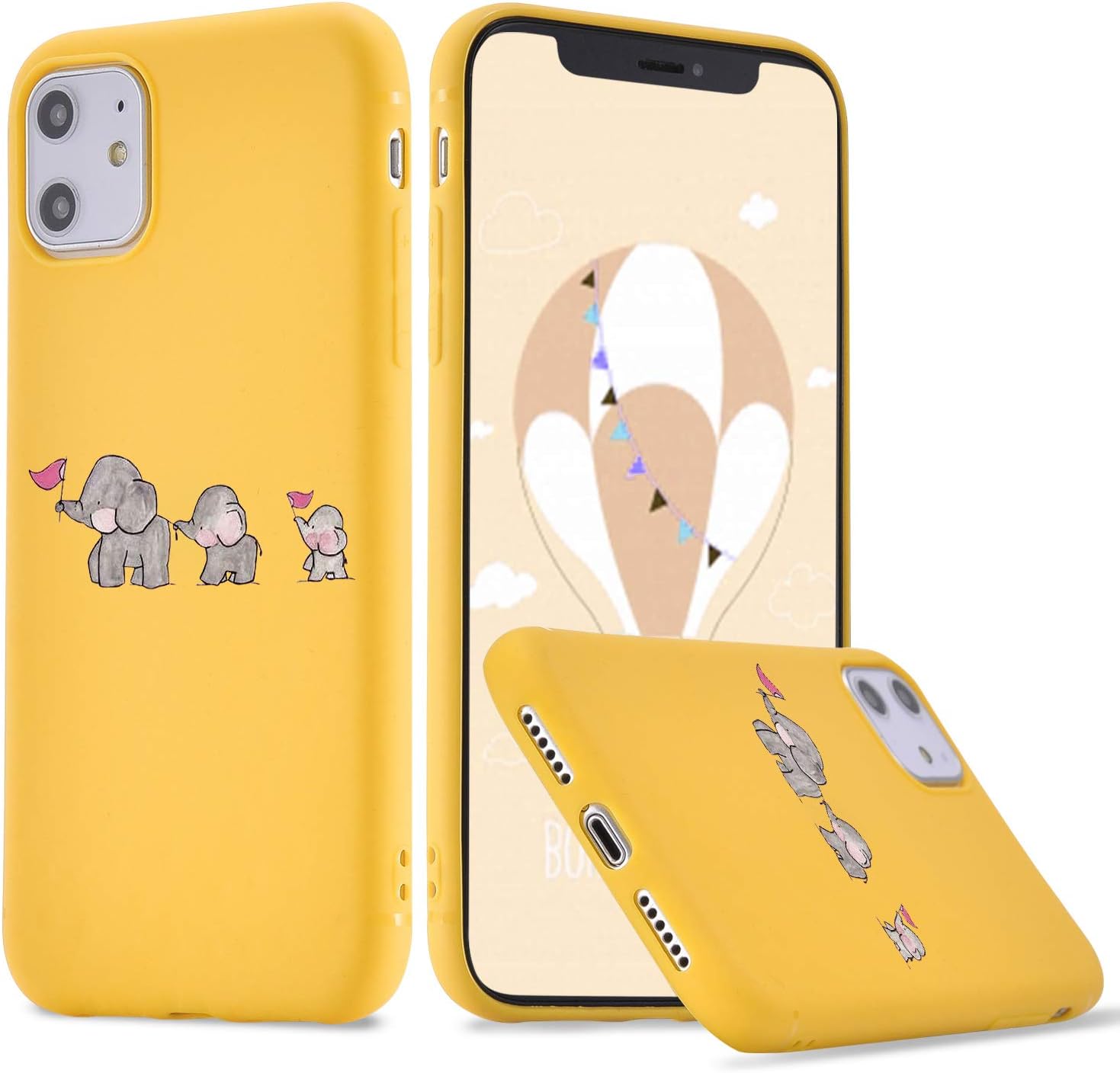 LuGeKe Elephant Mom Phone Case for iPhone 6 Plus/iPhone 6s Plus, Mom Babies Patterned Case Cover,Soft TPU Cover Flexible Ultra Slim Anti-Stratch Bumper Protective Boys Phonecase(Elephant Family)