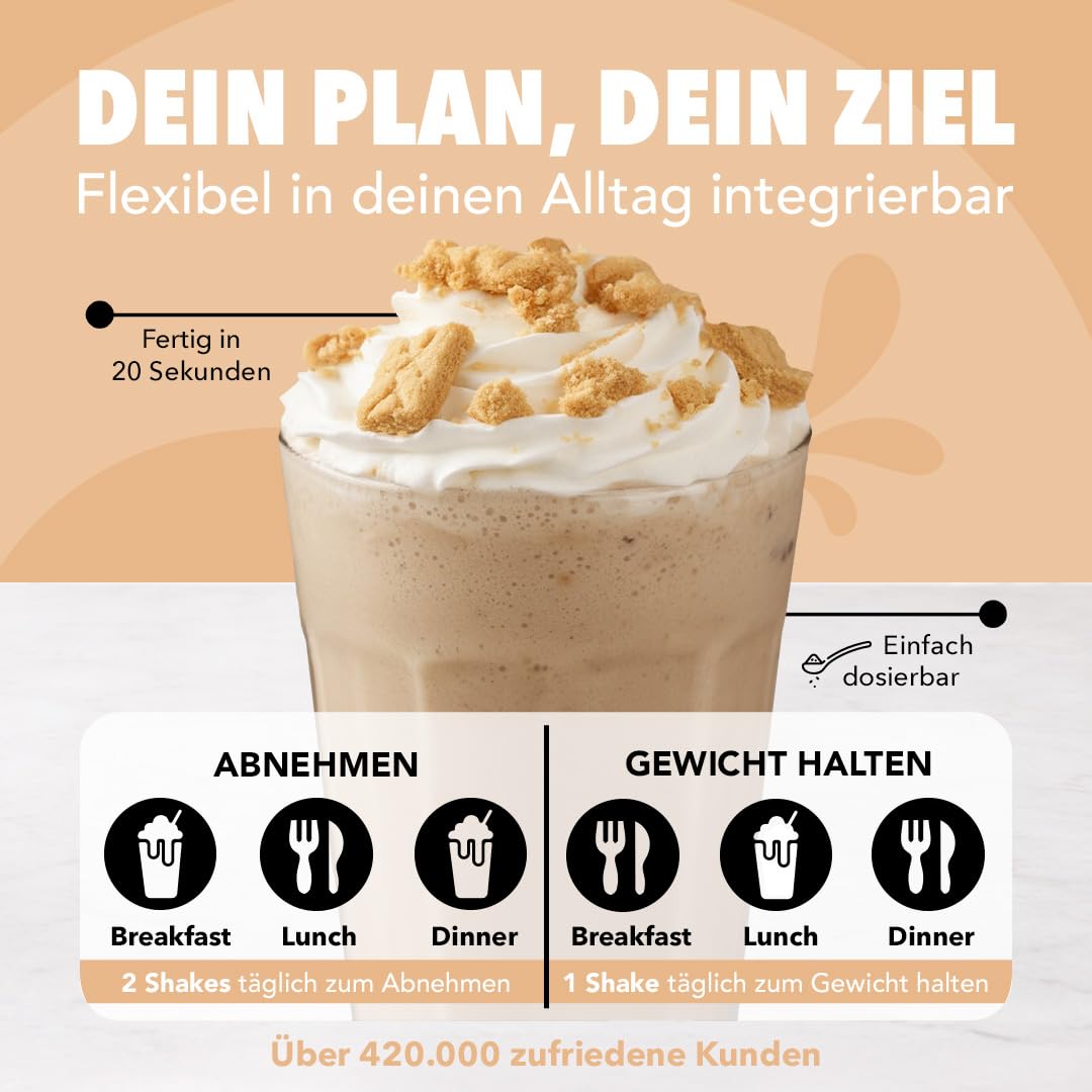OFFSET Nutrition Protein Abnehm Shake Cookies [nur 210 KCAL pro Shake] - 14 Portionen | Mahlzeitersatz | Diät Shake mit 24 Vitaminen & Mineralien | Glutenfreie Trinkmahlzeit