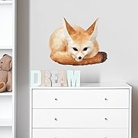 Vista 1 de Fennec - Calcomanía de pared con diseño de zorro del desierto, removible, para despegar y pegar, impermeable, para niños, bebés, aula, sala