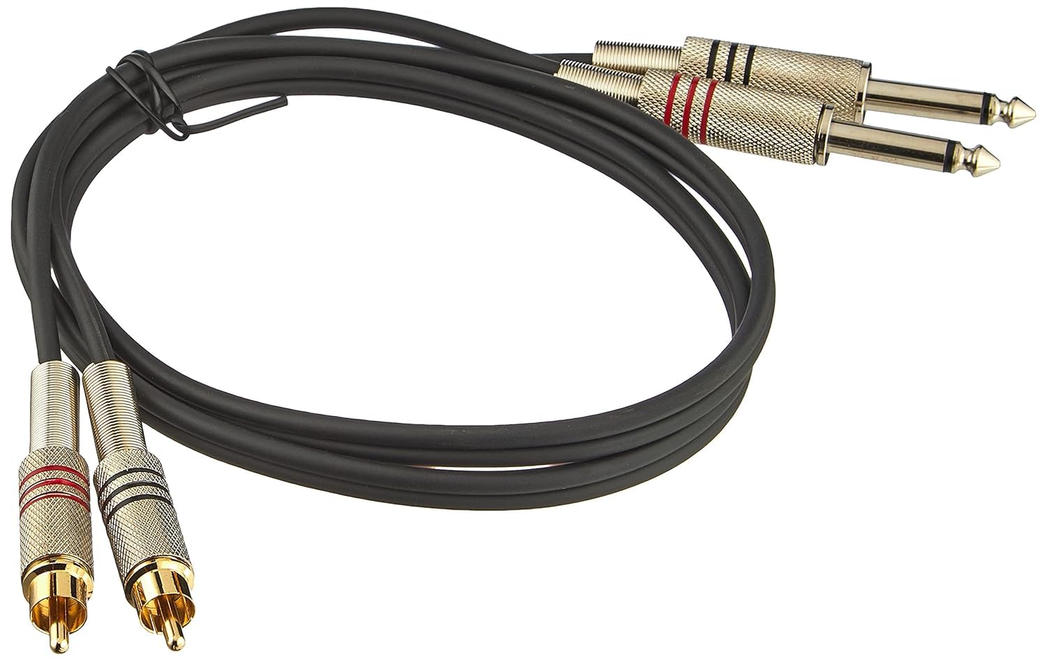 iLoud Micro Monitor Black Special Edition - kleinste Studio-Referenz-Monitorpaar weltweit, 50 Watt (RMS) bi-amped, schwarz & Adam Hall Cables Audiokabel 2 x Cinch male auf 2 x 6,3mm Klinke mono 1m