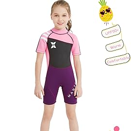 NATYFLY Kids Wetsuit, 2.5mm Neoprene Thermal Swimsuit, Full Wetsuit for Girls Boys and Toddler, Long Sleeve Kids Wet Suits for Swimming