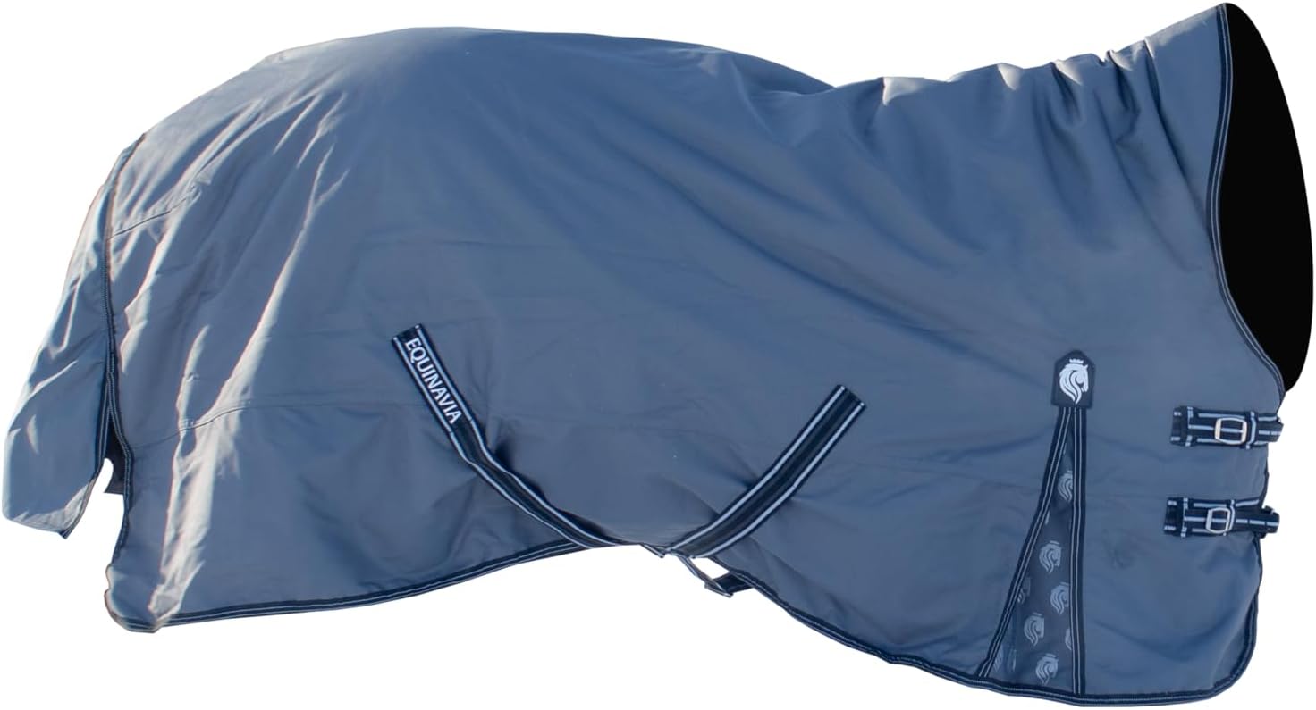 Equinavia Arktis Extended Neck Mid Weight Turnout Blanket 200g - Charcoal Gray - 75 in
