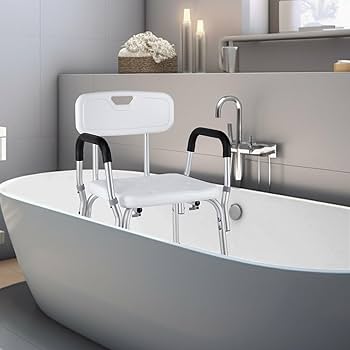 Adjustable Aluminium Shower Chair With Arms & Backrest For Elderly And Disabled, 6 Height Levels, Shower - View #11