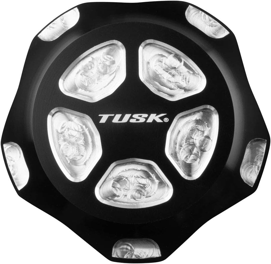 Tusk Billet Aluminum Gas Cap – Black/Silver, CNC Machined Replacement Fuel Cap - Compatible with Polaris RZR XP/XP4 1000 2014-2021