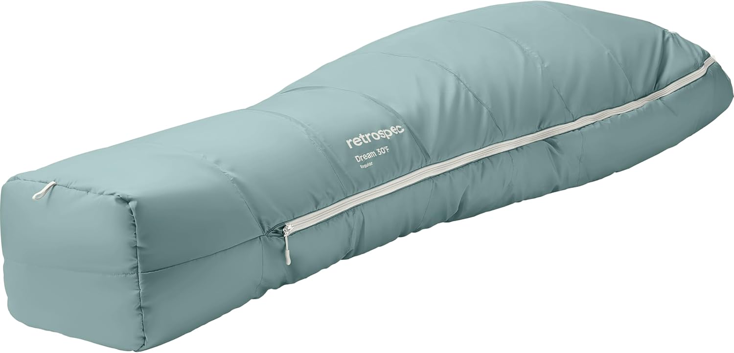 Retrospec Dream Mummy Sleeping Bag - 5, 15, & 30°F Cold Weather Camping & Travel Essential Gear with Water - Resistant Shell & Synthetic Fill - Zippered Pocket & Stuff Sack
